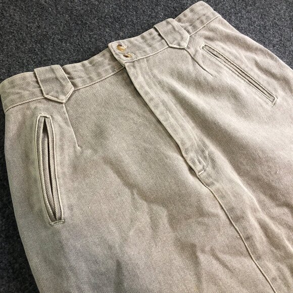 Banana Republic Safari Skirt Womens 12 Gray Vintage 80s 90s Denim - Picture 2 of 10